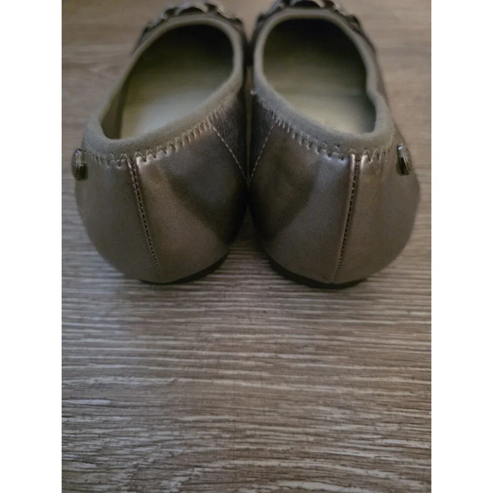 Women's AK Sport Silver Pewter Buckle Ballet Flats Size 7m